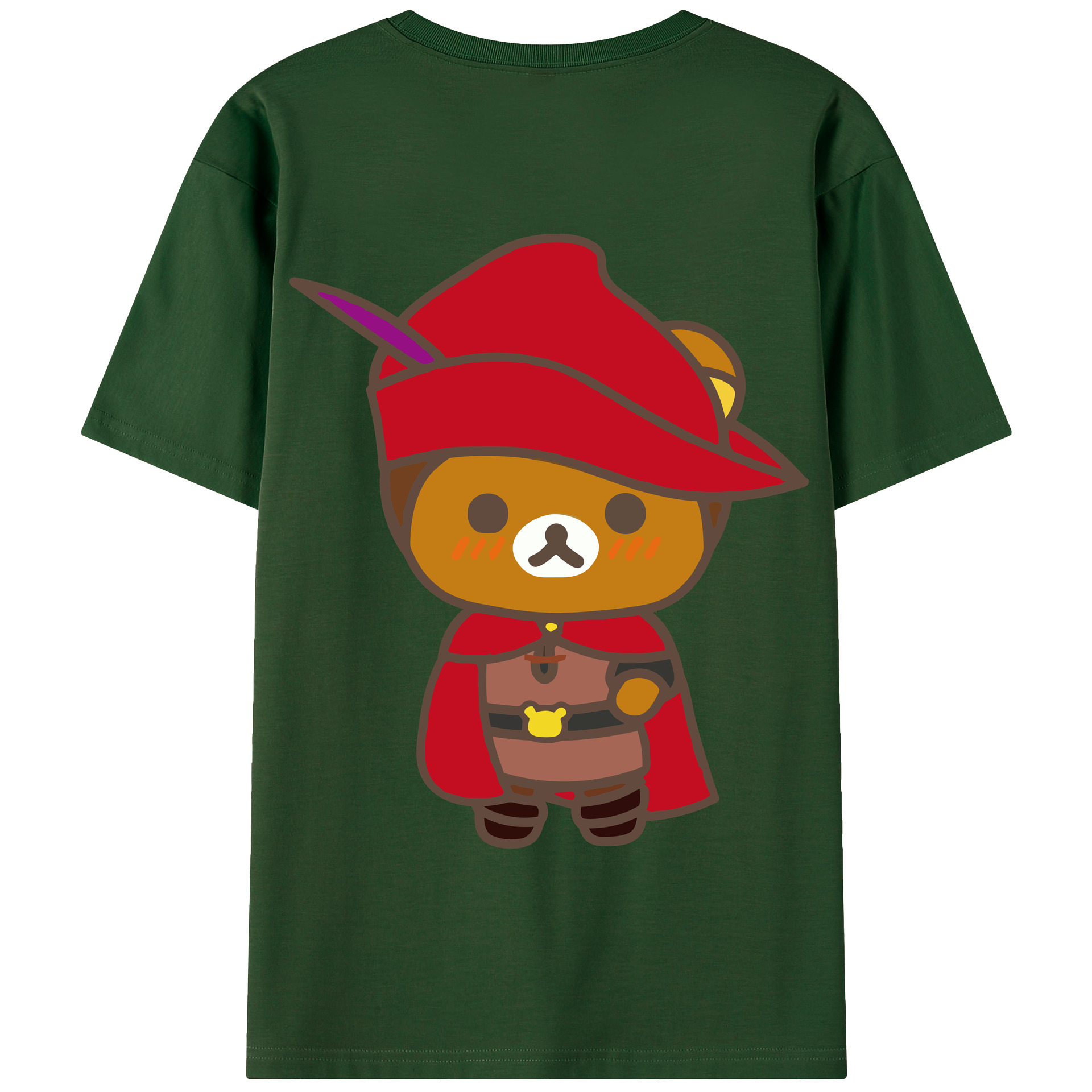 （画像用） リラックマ リラックマ キイロイトリ Rilakkuma Korilakkuma Kiiroitori 綿100％半袖Tシャツ（背面プリント）